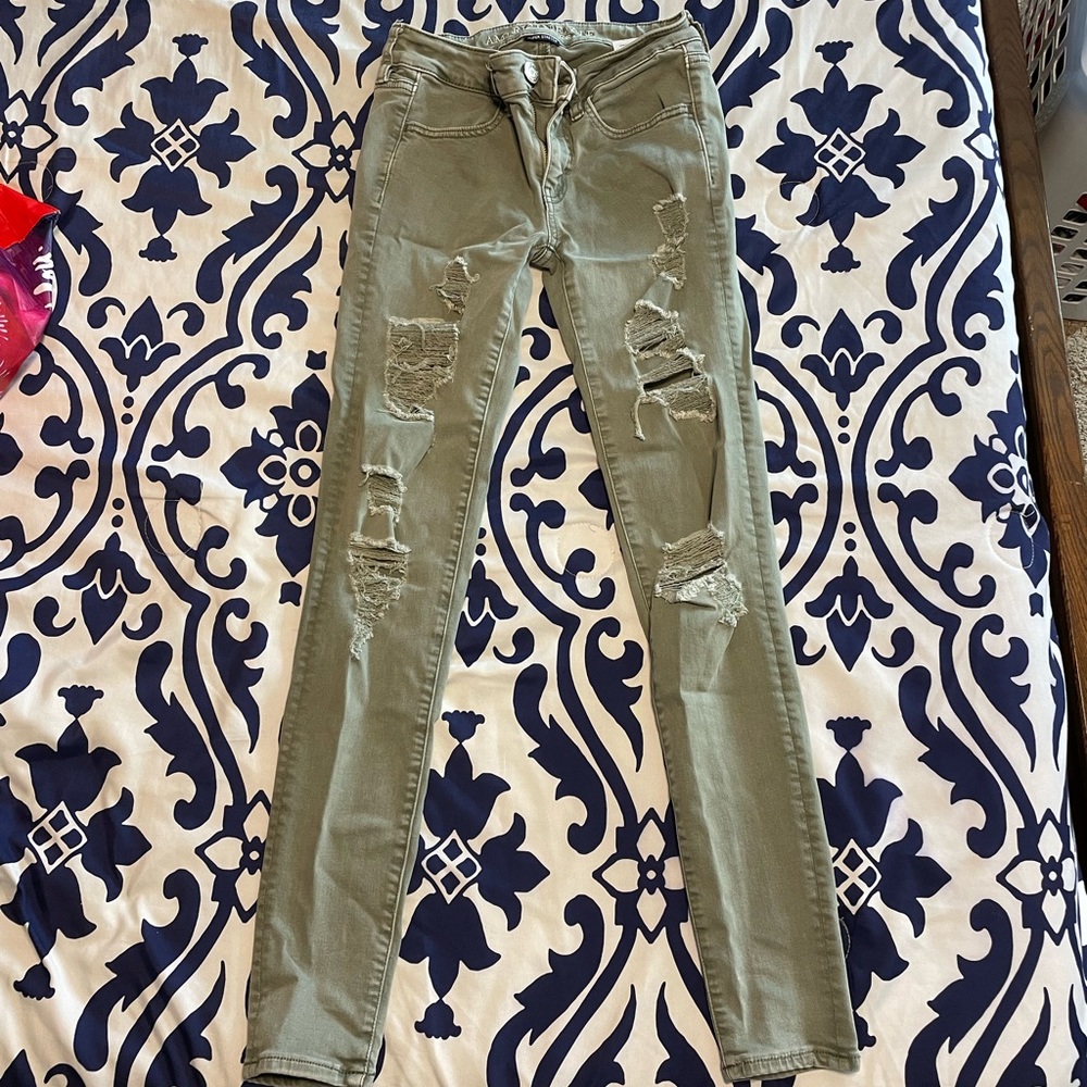 Army Green Jean Jeggings from American Eagle